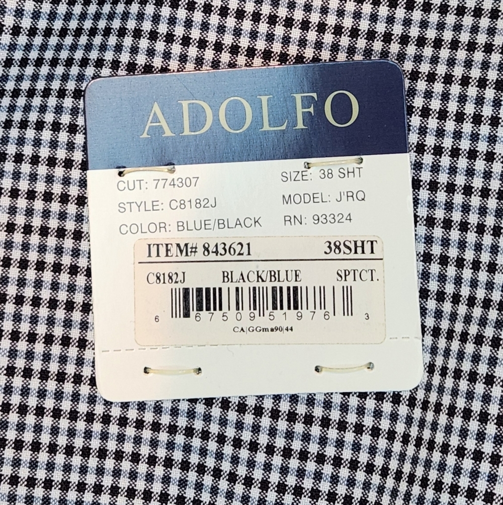 ADOLFO Sky Blue Layered Check Wool Sport Coat 38S - Picture 6 of 10